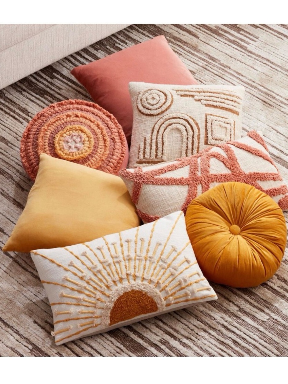 World Market Sunburst Tufted Lumbar Pillow - Picture 2 of 5